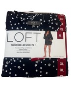 LOFT Womens Size X-Large Pajama Notch Collar Short Set Button Shirt Top ... - $19.75