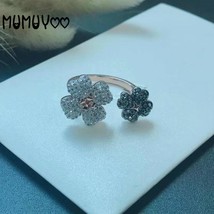 High-quality SWA new crystal four-leaf clover ring female opening adjustable siz - £22.15 GBP