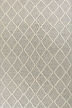 3&#39; X 5&#39; Grey Braided Diamonds Wool Indoor Area Rug - £235.12 GBP