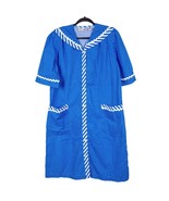 Kelly Reed Womens Robe House Coat VTG S Sailor Polka Dot Snaps Short Sleeve - £12.51 GBP