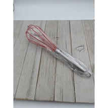 Red Silicone Whipping Balloon Whisk Stainless Steel Handle  10&quot; - £7.96 GBP