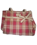 Vintage Longaberger Red Cream Plaid Purse 8 x 11 - $19.79