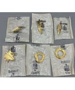 Lot of 6 Vtg 60s Dubarry Fifth Avenue Gold Tone Brooch In Package Heart ... - $12.96