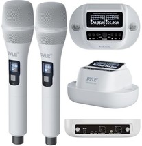 Pyle UHF Wireless Microphone System – 2x100 Channel Receiver &amp; DSP - $59.84