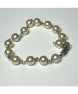 Vintage Faux-Pearl Silver-Tone Beaded Bracelet - $11.88