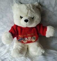 Plush Holiday Bear White Red Sweater NWT 2000 Vintage Collectors 19 Inch Stuffed - £11.82 GBP