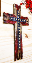 Rustic Western Stars USA Flag Patriotic American Faux Distressed Wood Wa... - $32.84 CAD