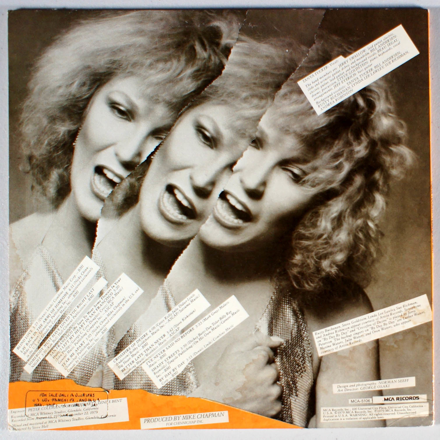 Tanya Tucker - Tear Me Apart (1979) Vinyl LP • PROMO • Lay Back in the Arms Item image 6