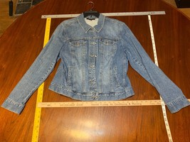 Jean Jacket Style &amp; Co Womens XL Denim Jacket Jewel Button Up - £15.81 GBP