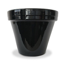 Ceramo 173723 4.5 x 3.75 in. Powder Coated Ceramic Standard Planter, Bla... - £90.90 GBP