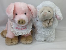 Ganz Baby Pink Pig Prayer Lamb Plush White Sheep Bank Stuffed Animal Toy - £12.07 GBP