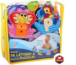 Non Toxic Foam Bath Toys for Boys Girls Wet and Stick Bathtub Alphabet with Toy - $35.14