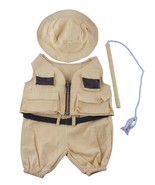 Teddy Mountain Fisherman w/Hat and Pole Teddy Bear Clothes Fit 16&quot; Build... - £15.73 GBP