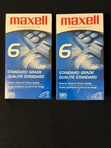 2 NEW Maxell Standard Grade 6 Hour T-120 Blank VHS Sealed VCR Video Cassettes - £6.28 GBP
