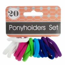 bulk buys KL20871 Colored Clasp Free Ponyholders Set - Assorted, 20 Piece Multic - £7.07 GBP