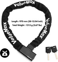 ValueMax 3.2Feet Bike Chain Lock Heavy Duty Anti Theft Security Chain Lock w/Key - £34.35 GBP