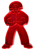 Tupperware Cookie Cutter VINTAGE Gingerbread boy Red Plastic 5&quot; - $9.88