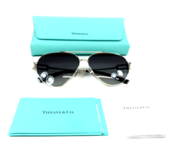 Tiffany &amp; Co. Sunglasses TF3092 6219/3C Silver Aviator with Gray Gradien... - $178.19