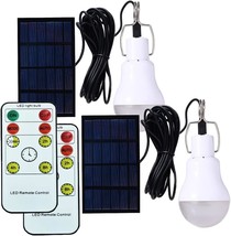 Solar Powered Lamp Remote Control Portable Led Bulb Lights Solar Energy Panel Le - £37.53 GBP