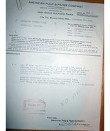 Vintage American Pulp &amp; Paper Company Filer City MI Correspondence 1947 - $3.99