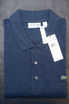 Lacoste PH3468 Men&#39;s Regular Fit Dark Blue Mesh Cotton Golf  Polo Shirt ... - £51.19 GBP