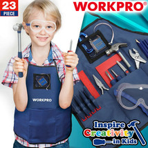 WORKPRO Kids Construction Tool Set Children Repair Work Hand Tool Kit w/Bag 23PC - £30.04 GBP
