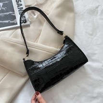 Simple Crocodile Pattern Handbag Women&#39;s Shoulder Bag Stone Pattern Pu Leather G - £19.57 GBP