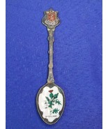 SILVER PLATED &amp; ENAMEL SOUVENIR SPOON LEVEN SCOTLAND BY EXQUISITE J E LTD - £13.96 GBP