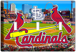 St Louis Cardinals Baseball Team 3GANG Light Switch Man Cave Room Art Wall Plate - £16.07 GBP