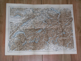 1879 Original Antique Map Of Switzerland - $23.18