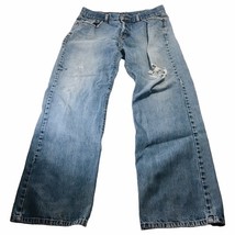 Buffalo Denim Jeans Men 36x32 Actual (34&quot;x32&quot;) Blue Jett Button Fly Dist... - $28.45