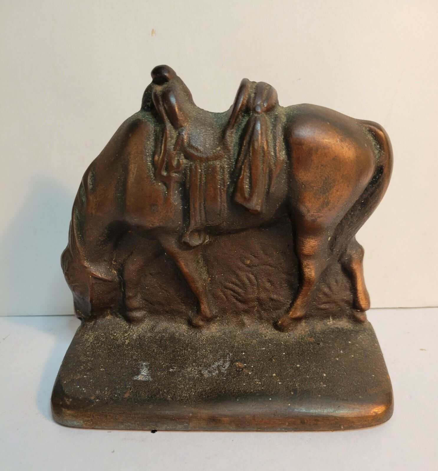 Cast Iron Grazing Horse Bookend Door Stop VTG - $25.00