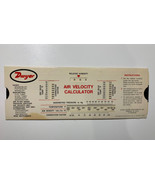 Dwyer Instruments - AIR VELOCITY CALCULATOR Slide Chart 1974 - $20.13 CAD