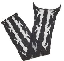 1 pc Black Sheer Long Crochet Neckline Collar Lace Patch Motif Appliques... - £5.57 GBP