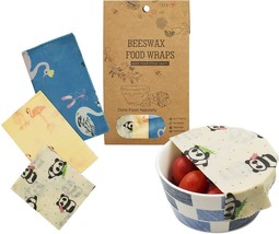 Organic Beeswax Food Wraps - Reusable Beeswax Paper Wrap (3 Assorted Wraps) - £6.80 GBP+