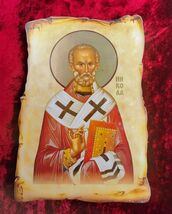 Orthodox Christian Icon of saint Nicholas of Myra, Christian Icon Sveti ... - $13.00