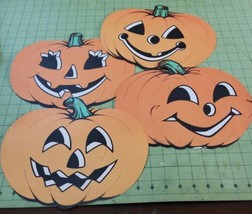 Beistle Vintage 4pc Jack-O-Lantern Halloween Cut Outs 60s 70s Original P... - $41.87