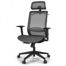 Height Adjustable Ergonomic High Back Mesh Office Chair with Hange-Gray - Color - £132.86 GBP