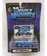 Muscle Machines 1969 Chevelle 01-5 Blue 1/64 Scale - $9.06 CAD