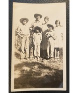 Antique Black &amp; White Photograph Prairie Family Outdoor Portrait 1930&#39;s - £5.18 GBP