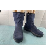LL Bean Womens Shoes Blue 7.5 M Suede Lined Slip On Zipper Winter Snow B... - €23,49 EUR