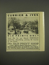 1956 The Old Print Shop Ad - Currier &amp; Ives - £14.78 GBP