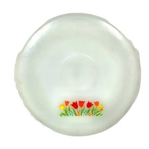 Vintage Anchor Hocking Fire King Painted Tulip Pattern Milk Glass Saucer... - £14.90 GBP