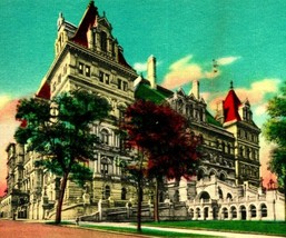State Capitol Building Albany New York NY UNP 1930s Metrocraft Postcard Unused - $3.91