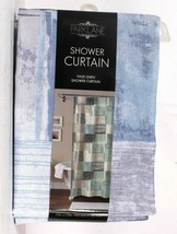 1 Count ParkLane Ludlow Blue &amp; Beige Faux Linen Shower Curtain 72&quot; X 72&quot; - £21.45 GBP
