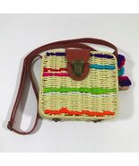 Small Shoulder Cross Body Straw Box Purse Bag Box 7x6.5x3 inches - $27.40 CAD