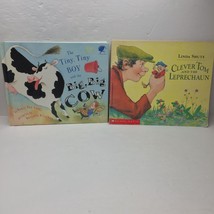Vintage Lot 2 Kids Books Clever Tom and the Leprechaun Tiny Tiny Boy Big Big Cow - £10.34 GBP