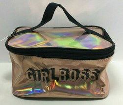 Royal Deluxe Accessories &quot;Girl Boss&quot; Printed Gold Cosmetic Bag, Free Shi... - £9.50 GBP