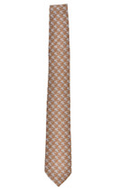 Errico Formicola Mens Classic Tie Luxury Elegant Printed Brown Length 29&#39;&#39; - £69.74 GBP