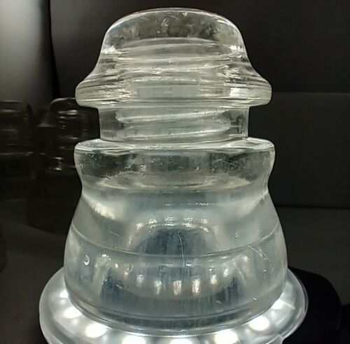 Vintage Hemingray #45 Made in USA 17-41  Clear Glass Insulator read desc... - $4.95